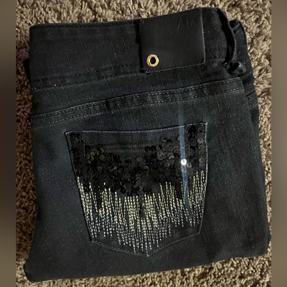 Armani Exchange Black Straight Leg Jeans